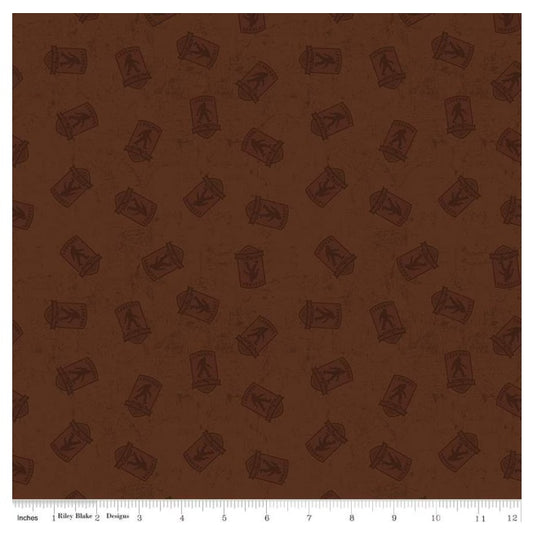 Legends of the National Parks Logo Toss Brown Anderson Design Riley Blake Cotton Fabric RB-C13283-Brown