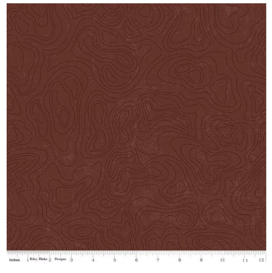 Legends of the National Parks Topographic Brown Anderson Design Riley Blake Cotton Fabric RB-C13293-Brown