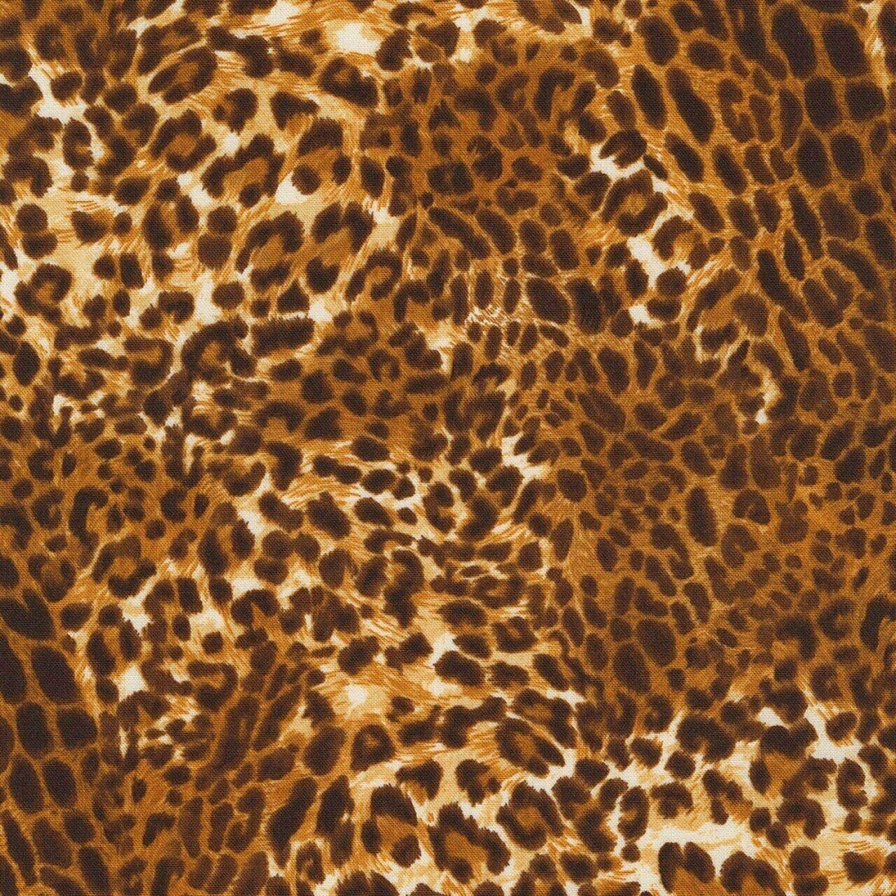 Leopard Skin Print Brown Timeless Treasures Cotton Fabric