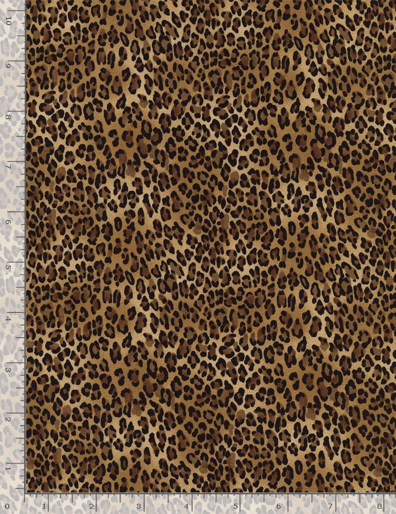 Leopard Tiny Skin Print Brown African Prints Wild Camo Timeless Treasures Cotton Fabric