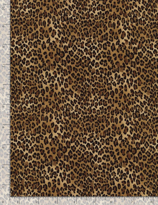 Leopard Tiny Skin Print Brown African Prints Wild Camo Timeless Treasures Cotton Fabric