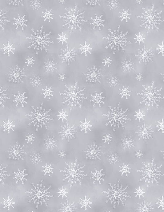 Let It Snow-Man! Snowflakes Allover Grey Danielle Leone Wilmington Prints Cotton Fabric WP-3017-27758-919