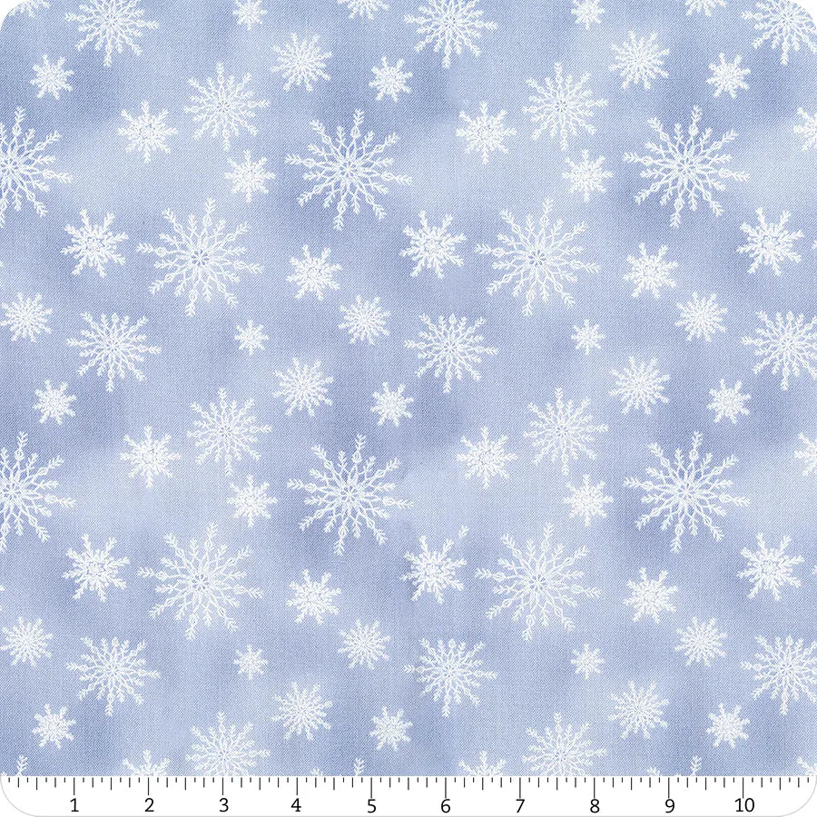 Let It Snow-Man! Snowflakes Allover Light Blue Danielle Leone Wilmington Prints Cotton Fabric WP-3017-27758-410