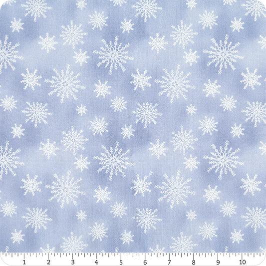 Let It Snow-Man! Snowflakes Allover Light Blue Danielle Leone Wilmington Prints Cotton Fabric WP-3017-27758-410