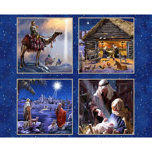Let Us Adore Him Panel 36" Multi The MacNeil Studio 3 Wishes Cotton Fabric 3W-23823-PNL