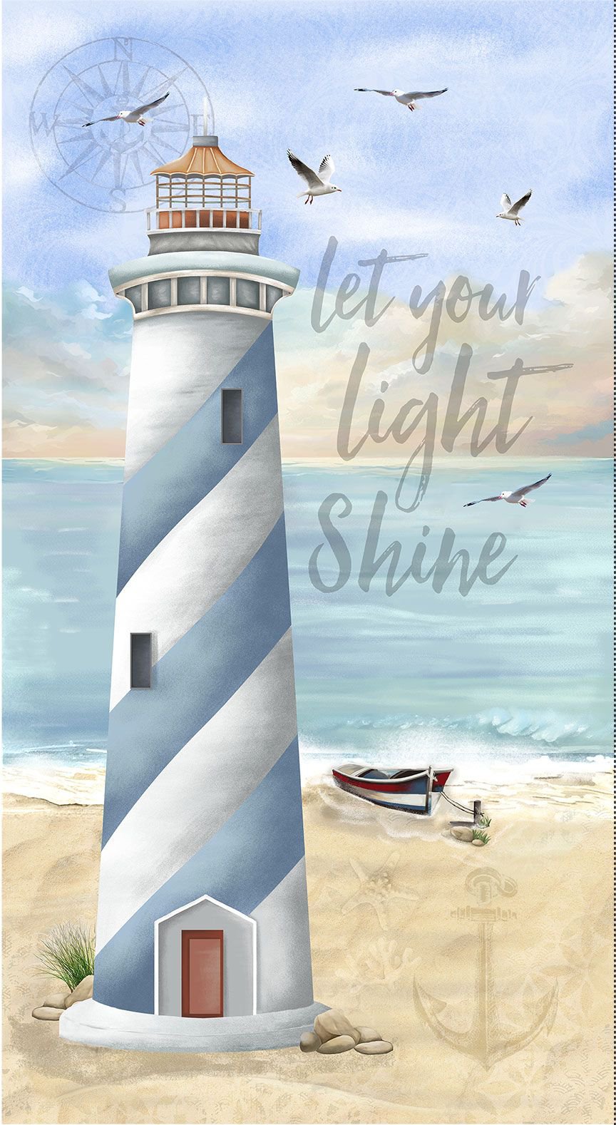 Let Your Light Shine Lighthouse Panel Multi | Timeless Treasures