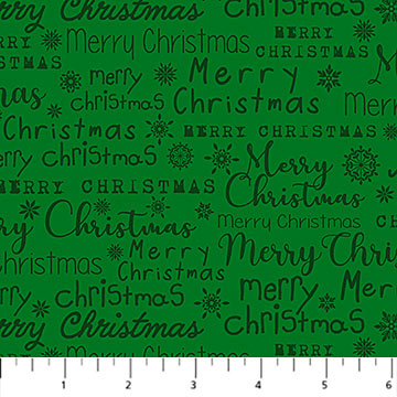 Letters to Santa Words Green Simon Treadwell Northcott Studio Cotton Fabric