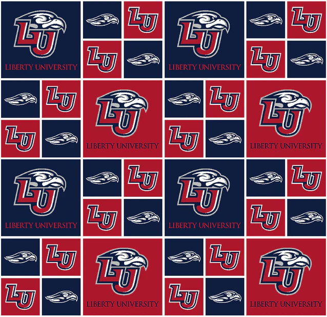 Liberty Flames NCAA College Block Sykel Enterprises Cotton Fabric SYK-LBU-020