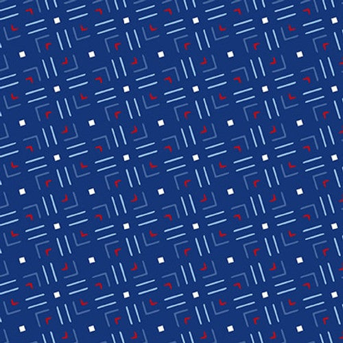 Liberty Geometric Navy Blue Satin Moon Designs Blank Quilting Cotton Fabric