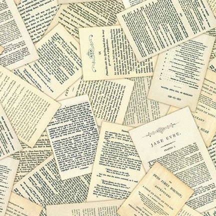 Library of Rarities Book Pages Antique Robert Kaufman Cotton Fabric RK-SRKD-19603-199