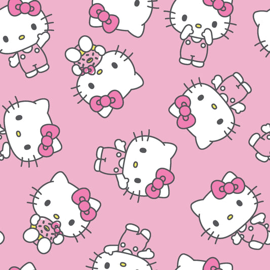 Licensed Character Hello Kitty TossedPink Sweet Springs Creative Cotton Fabric SC-81503