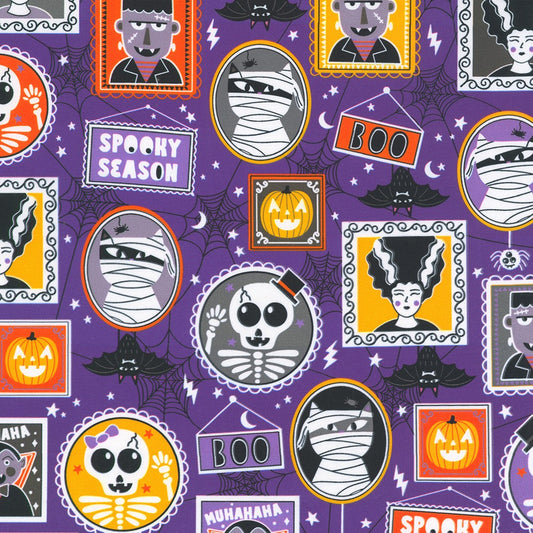 Lights Out Glow in the Dark Spooky Purple Robert Kaufman Cotton Fabric RK-SRKDO-23740-6