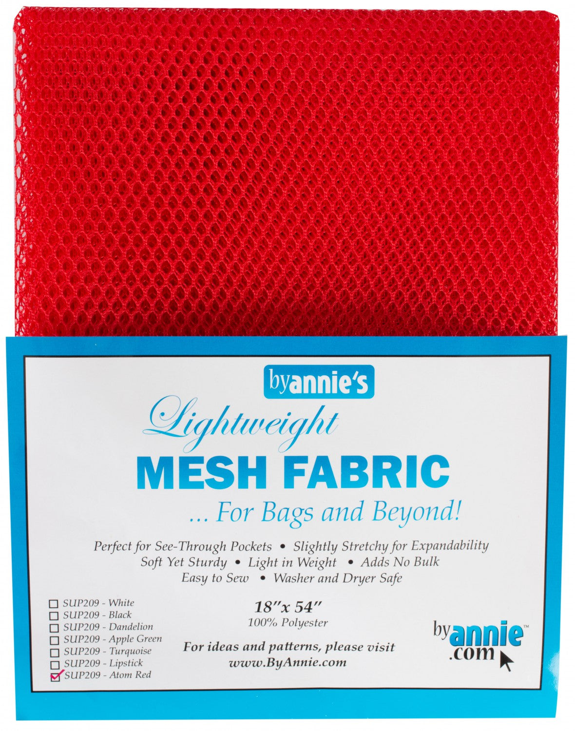 Lightweight Mesh Fabric Atomic Red By Annie's 18”x 54” Polyester