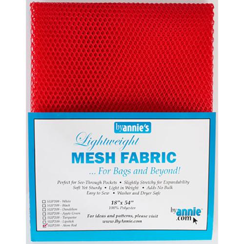 Lightweight Mesh Fabric Atom Red By Annie's 18”x 54” Polyester