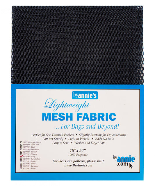 Lightweight Mesh Fabric Navy Blue By Annie's 18”x 54” Polyester