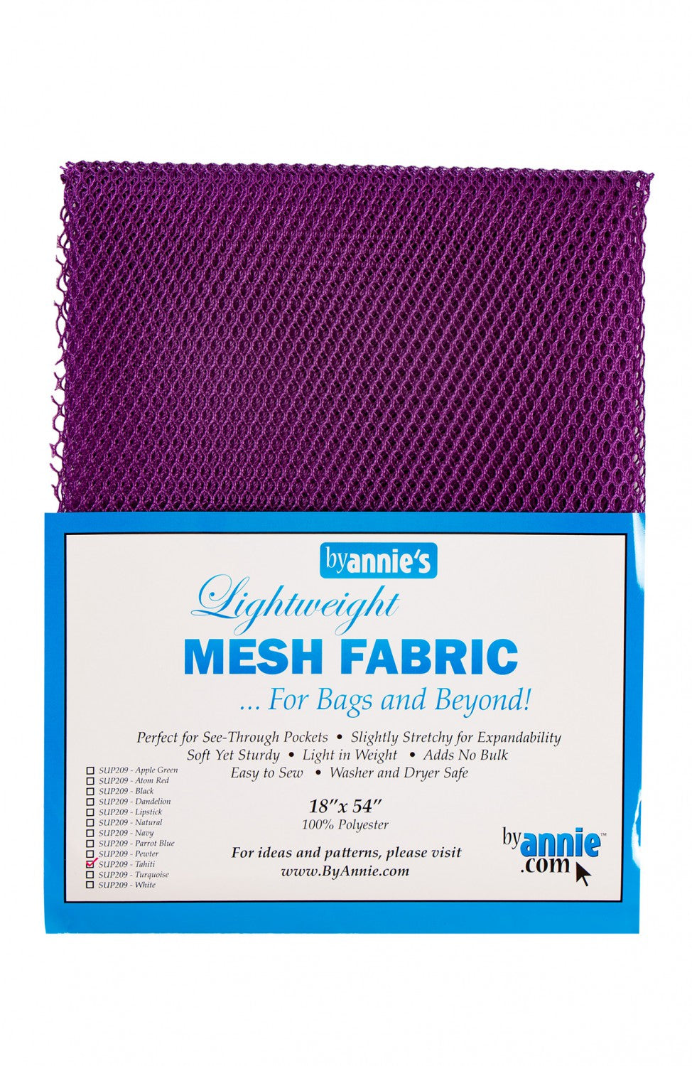 Lightweight Mesh Fabric Tahiti Purple By Annie's 18”x 54” Polyester