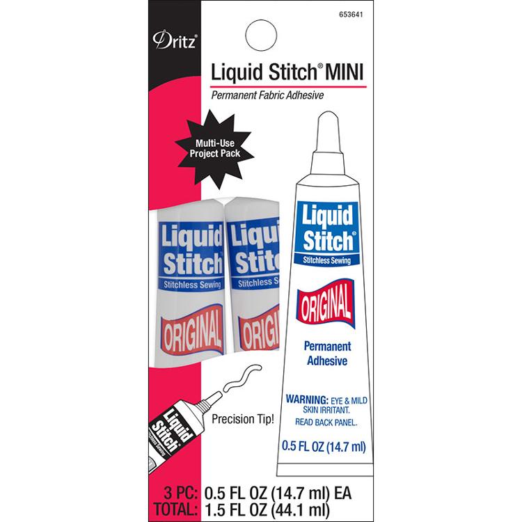 Liquid Stitch Mini Permanent Fabric Adhesive .5oz 3ct by Dritz