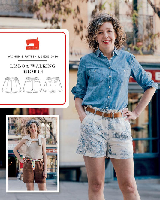 Lisboa Walking Shorts Pattern Sizes 0-20 Apparel Pattern Liesl + Co. LIESL-LC046LS
