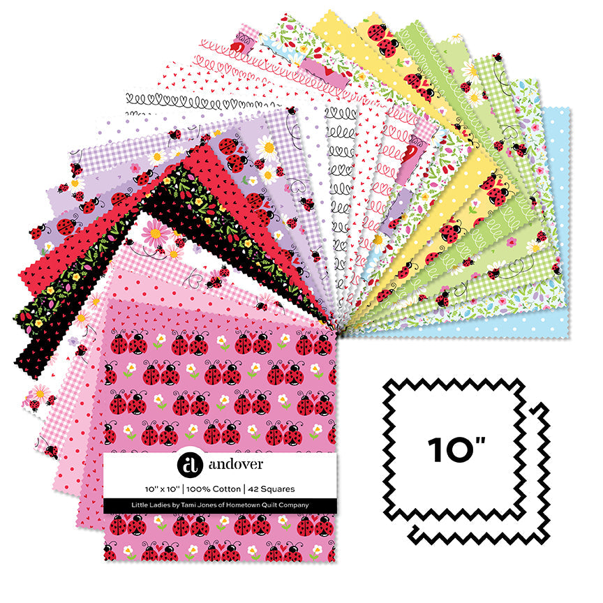 Little Ladies 10" Squares Layer Cake 42pcs Tami Jones for Andover Fabrics Cotton Fabric AF-10-LITT-42