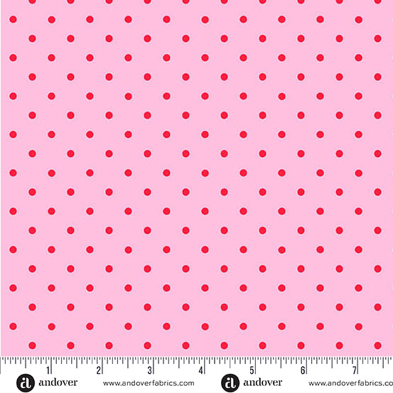 Little Ladies Giggle Dots Blossom Pink Tami Jones Andover Fabrics Cotton Fabric AF-A-10507-E