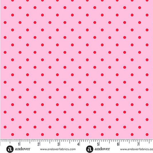 Little Ladies Giggle Dots Blossom Pink Tami Jones Andover Fabrics Cotton Fabric AF-A-10507-E