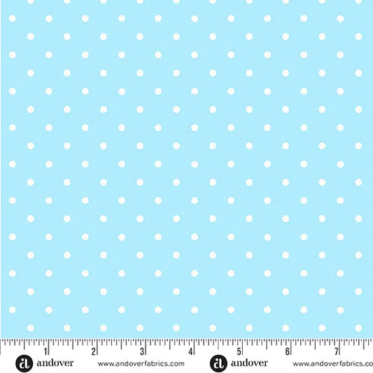 Little Ladies Giggle Dots Sky Blue Tami Jones Andover Fabrics Cotton Fabric AF-A-10507-B