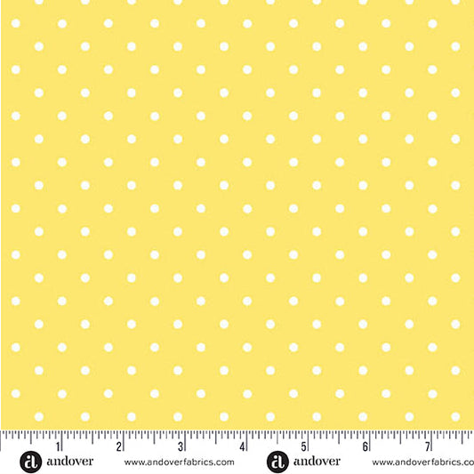 Little Ladies Giggle Dots Sunshine Yellow Tami Jones Andover Fabrics Cotton Fabric AF-A-10507-Y