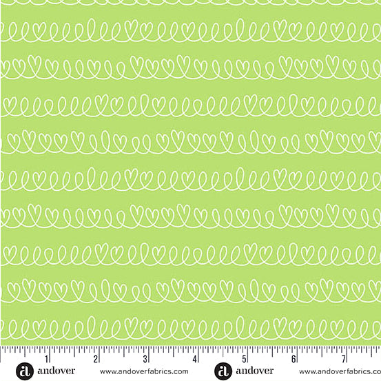 Little Ladies Hide and Seek Swirl Fern Green Tami Jones Andover Fabrics Cotton Fabric AF-A-10504-G