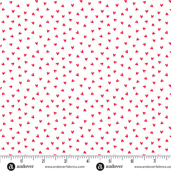 Little Ladies Love Bug Hugs in White Red Tami Jones Andover Fabrics Cotton AF-A-10505-L