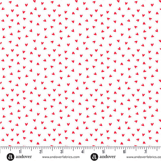 Little Ladies Love Bug Hugs in White Red Tami Jones Andover Fabrics Cotton AF-A-10505-L