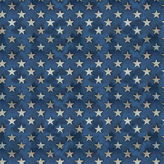 Live to Ride Stars Blue JQ Designs Blank Quilting Cotton Fabric