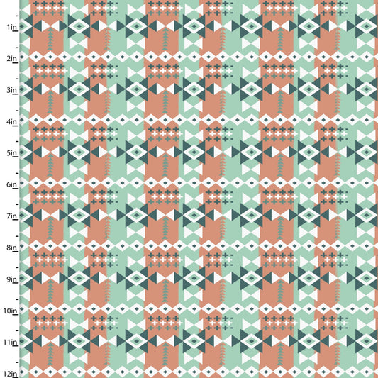 Live your Adventure Southwest Geo Turquoise Louise Allen 3 Wishes Cotton Fabric