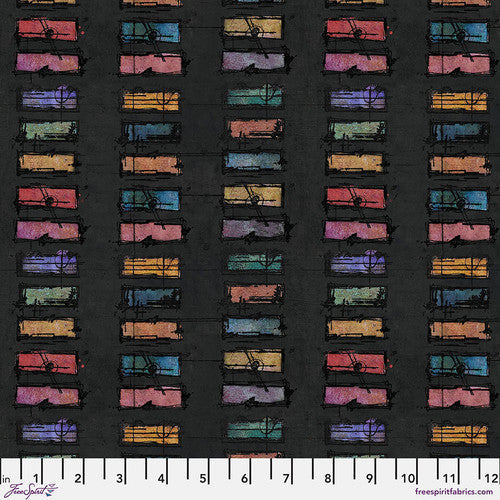Live Out Loud Color Chips Night Black Seth Apter Free Spirit Cotton Fabric FS-PWSE019.NIGHT