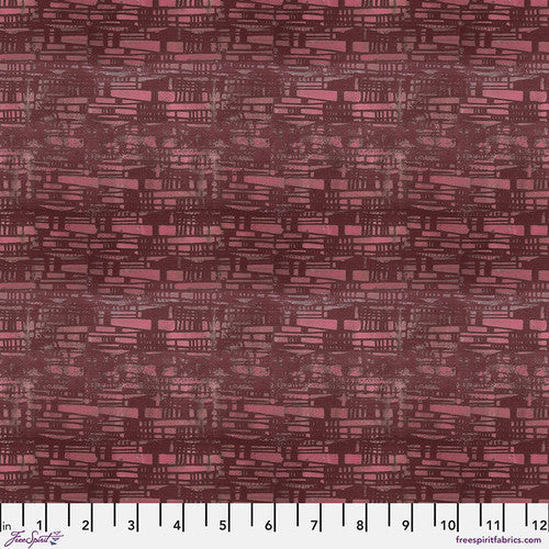Live Out Loud Minor Chord Burgundy Red Seth Apter Free Spirit Cotton Fabric FS-PWSE027.BURGUNDY