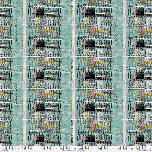 Live Out Loud Out Loud Sky Blue Seth Apter Free Spirit Cotton Fabric FS-PWSE013.SKY