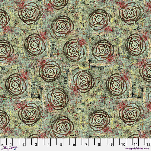Live Out Loud Truth Tortoise Green Seth Apter Free Spirit Cotton FabricFS-PWSE023.TORTOISE | US Fabric Shop
