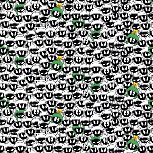 Looney Tunes Marvin Stack Black Camelot Cotton Fabric