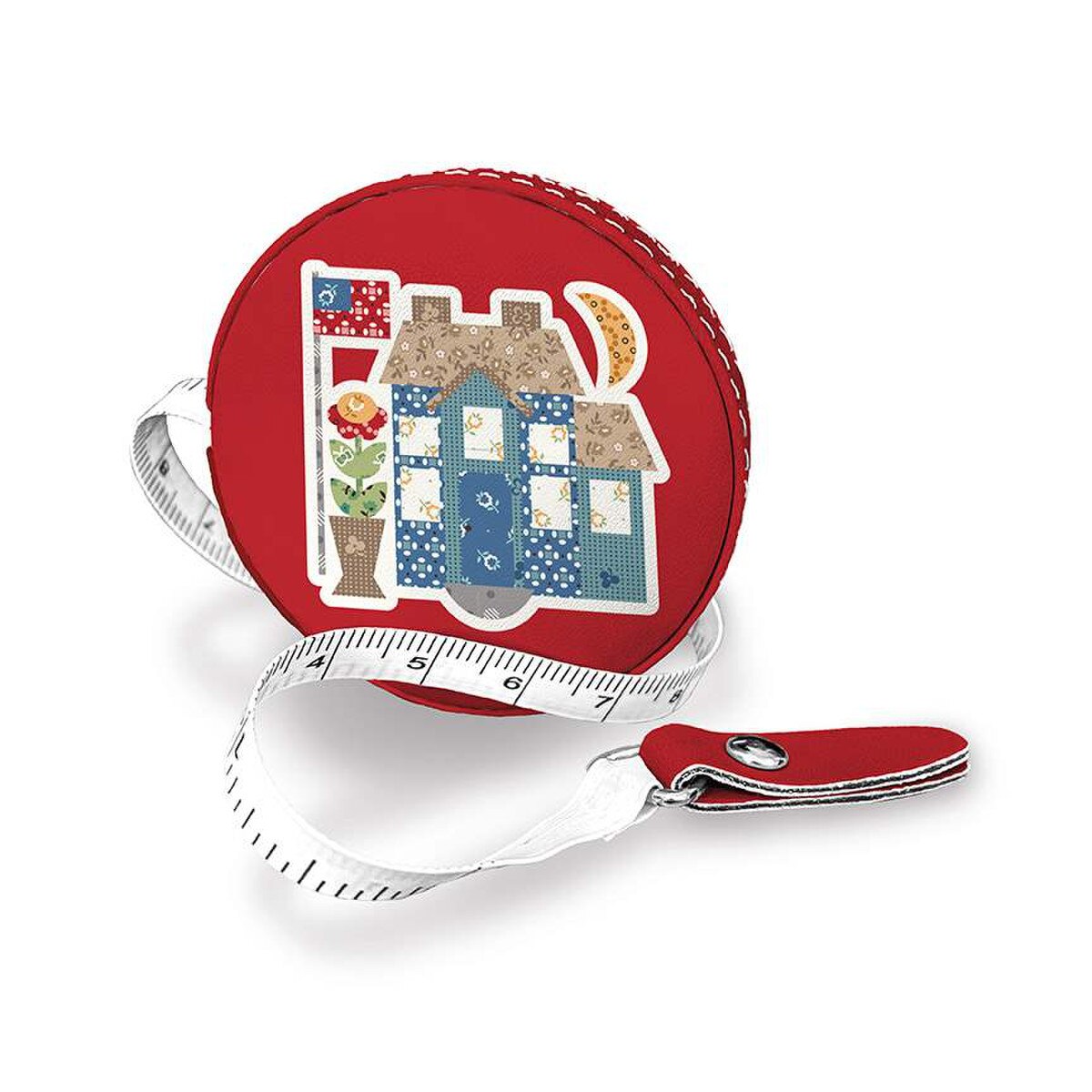 Lori Holt Limited Edition Tape Measure Display 2 3/4" x 2 3/4" x 3/4" Brown Teal Red Pink Riley Blake Designs