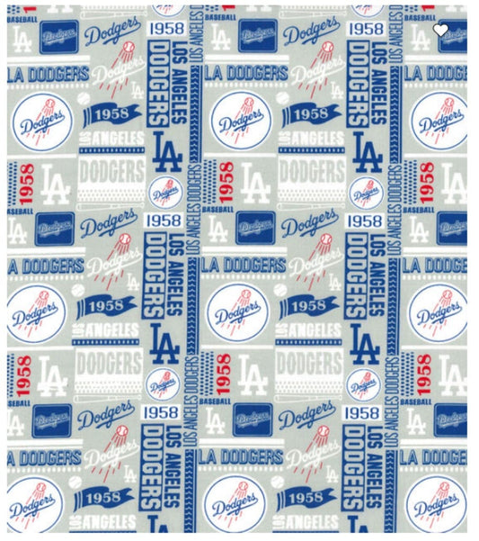 Los Angeles Dodgers MLB Baseball Block Gray Fabric Traditions Cotton Fabric