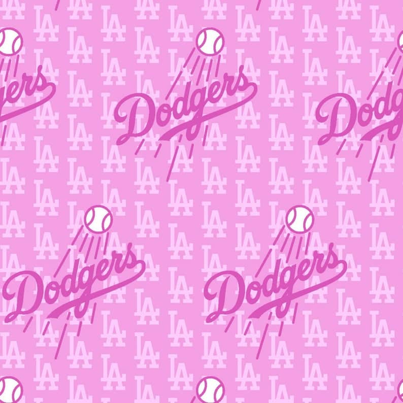 Los Angeles Dodgers MLB Baseball LA Pink Fabric Traditions Cotton Fabric