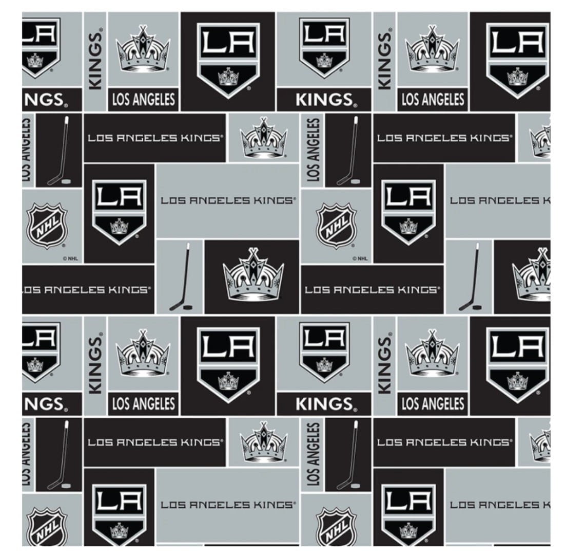 Los Angeles Kings NHL Hockey Box Design Cotton Fabric