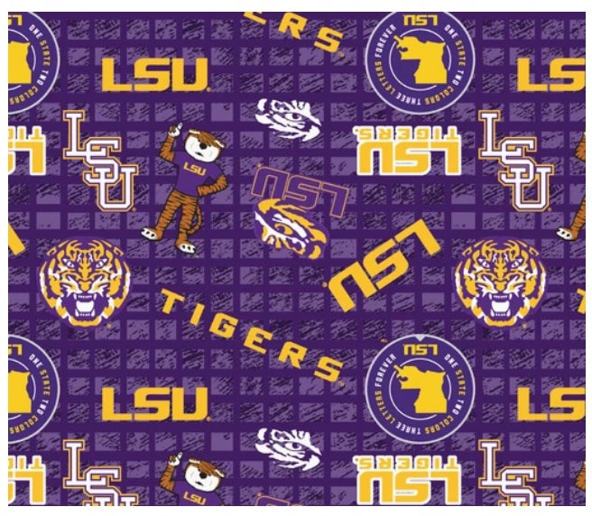 Louisiana State Tigers NCAA College JERSEY KNIT Sykel Enterprises Polyester Spandex Fabric LSU-1401