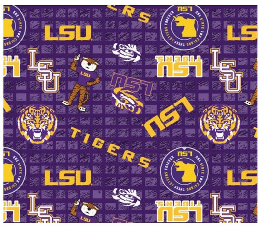 Louisiana State Tigers NCAA College JERSEY KNIT Sykel Enterprises Polyester Spandex Fabric LSU-1401