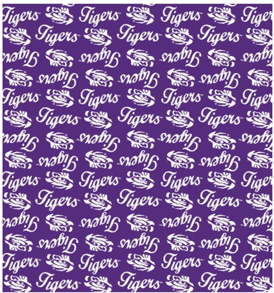 Louisiana State Tigers NCAA College Mini Packed Logo Sykel Enterprises Cotton Fabric LSU-1390