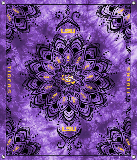 Louisiana State Univ LSU Tigers NCAA College Tapestry Spirit Banner 58x47 inches Sykel Enterprises 4 Grommets Polyester Fabric LSU-5001