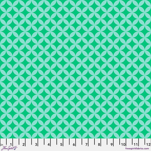 Love Always, AM Cathedral Jade Green Anna Maria Free Spirit Cotton Fabrics