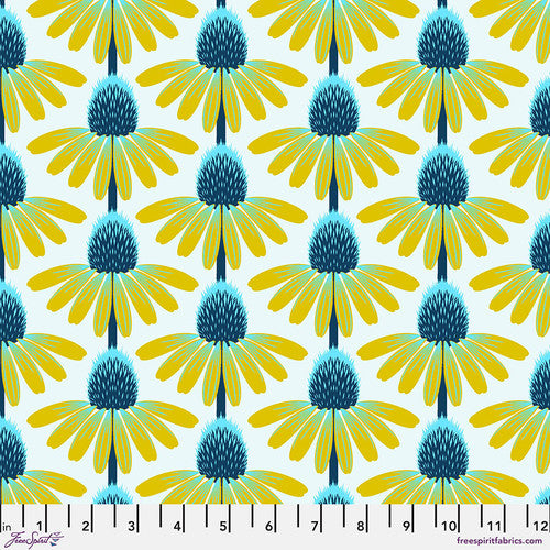 Love Always, AM Echinacea Maize White Anna Maria Free Spirit Cotton Fabrics