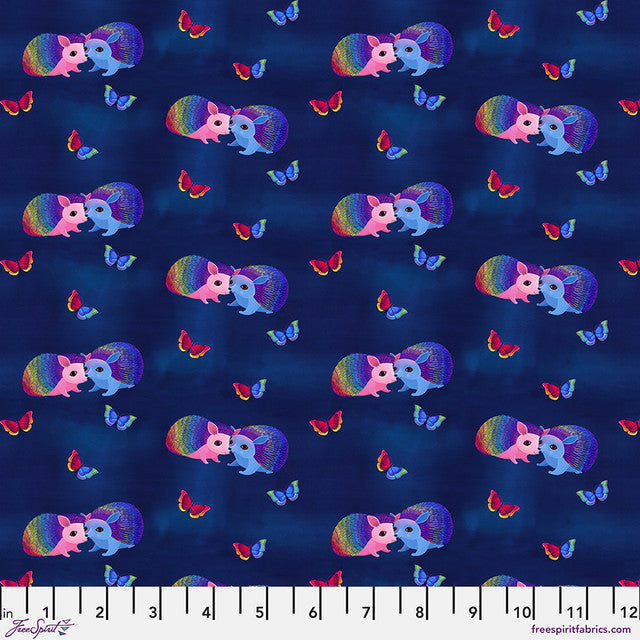 Love in the Wild Love Bright Navy Daughter Earth Katy Tanis Free Spirit Cotton Fabric FS-PWKT041.XNAVY