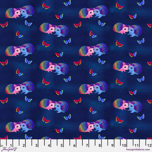 Love in the Wild Love Bright Navy Daughter Earth Katy Tanis Free Spirit Cotton Fabric FS-PWKT041.XNAVY
