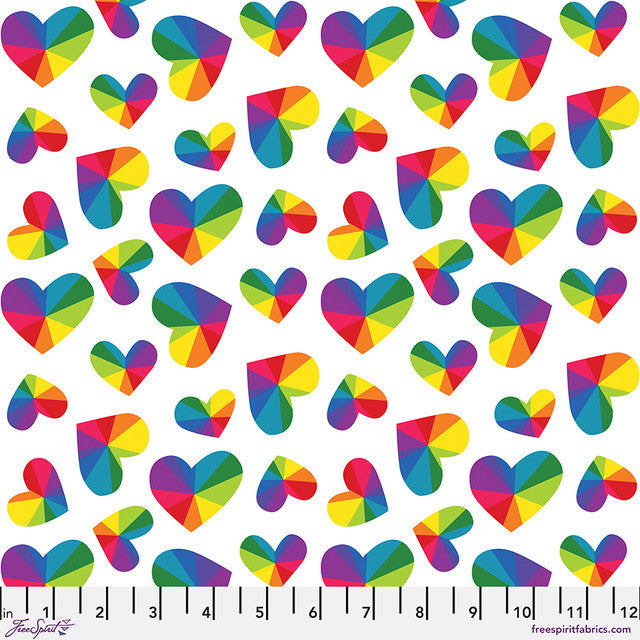 Love in the Wild Love Everywhere White Daughter Earth Katy Tanis Free Spirit Cotton Fabric FS-PWKT037.XWHITE
